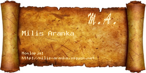 Milis Aranka névjegykártya