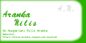 aranka milis business card